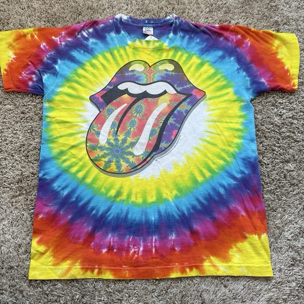 Vintage 1994 Rolling Stones Voodoo Lounge Tour T-Shirt XL Single Stitch‎ Tie Dye